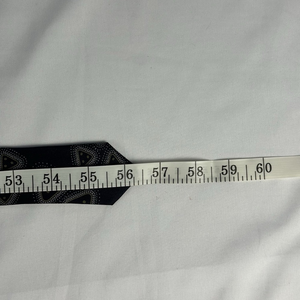 Giorgio Armani Cravatte Silk Tie Black Silver Geometric Made In Italy 3.5" W - Picture 9 of 9